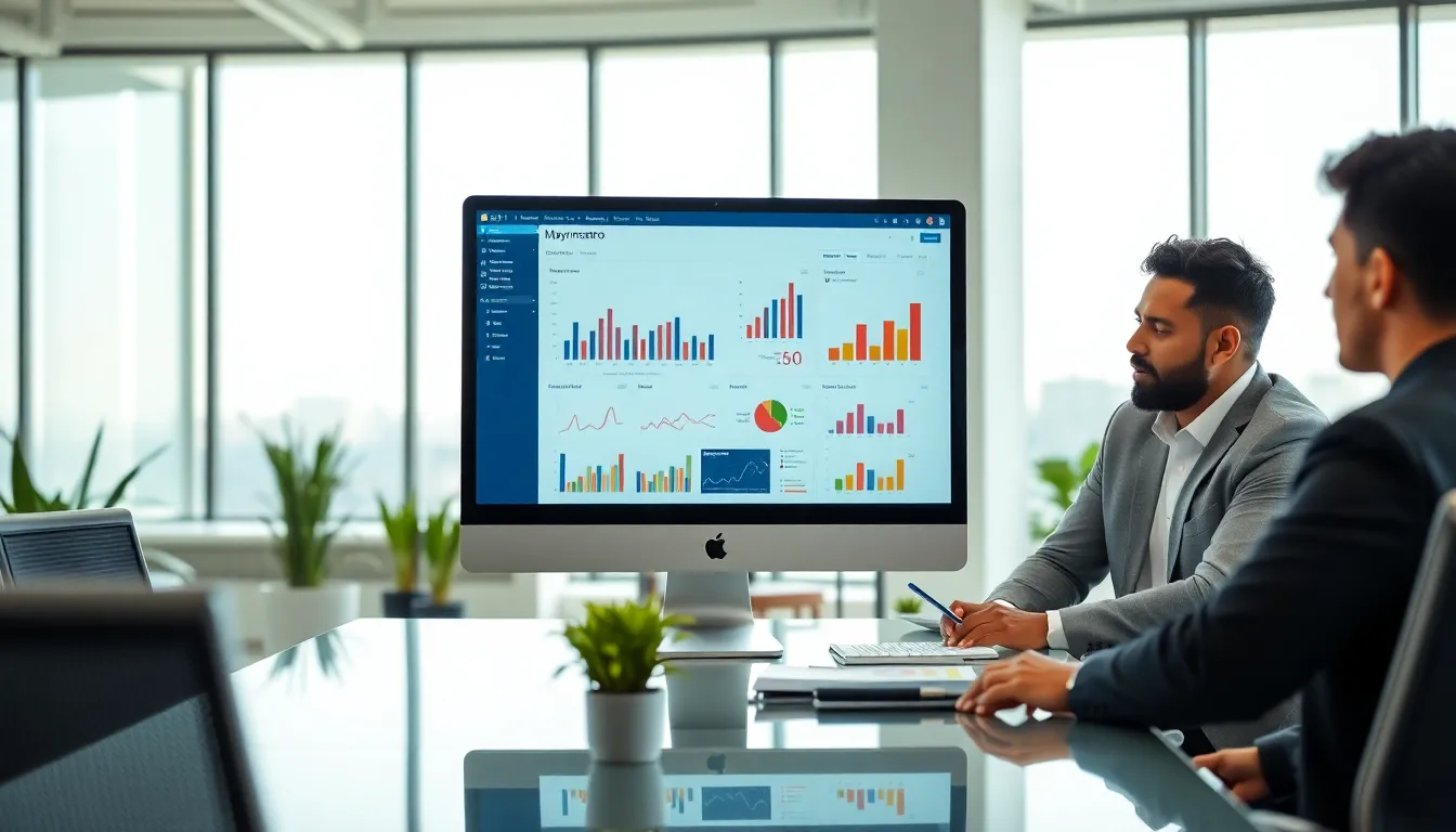 diverse team collaborating in a modern digital workspace.
